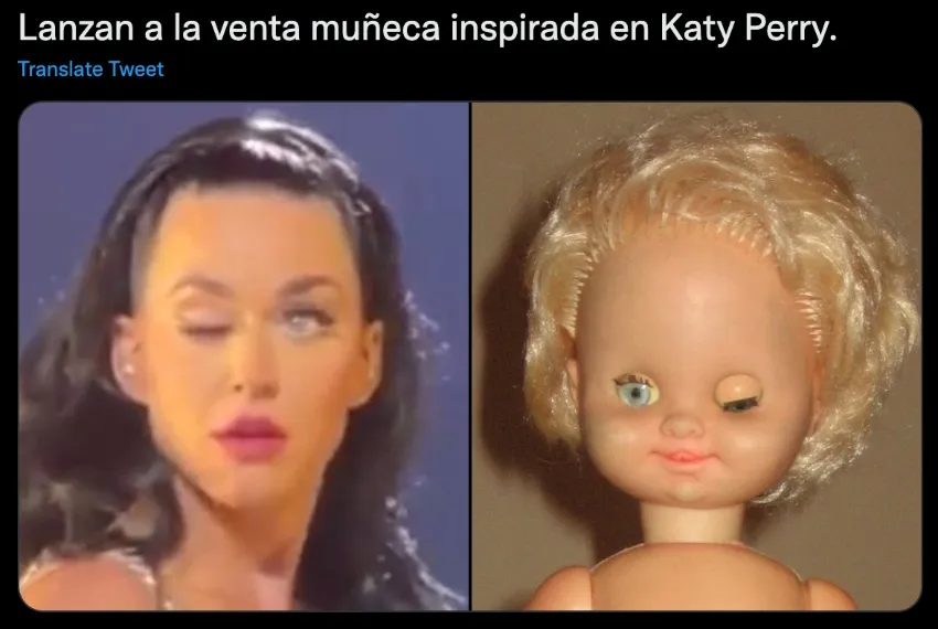 CAPTURA DE PANTALLA Meme sobre el 'accidente' de Katy Perry