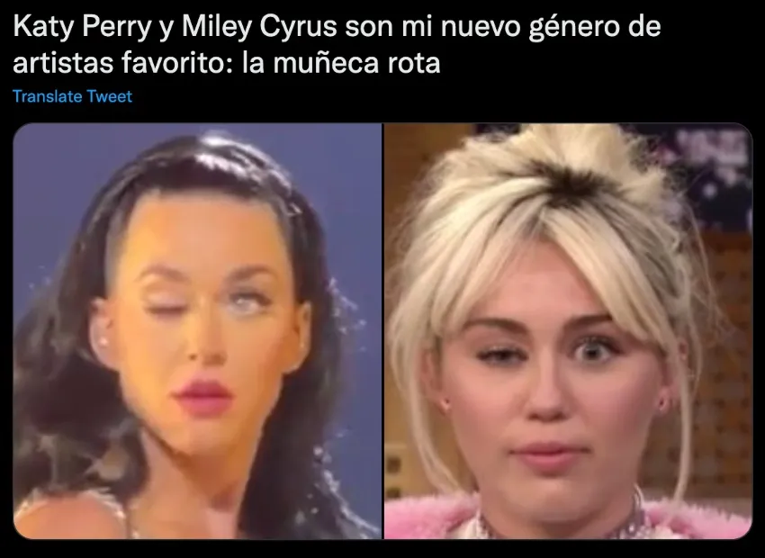 CAPTURA DE PANTALLA Meme sobre el 'accidente' de Katy Perry