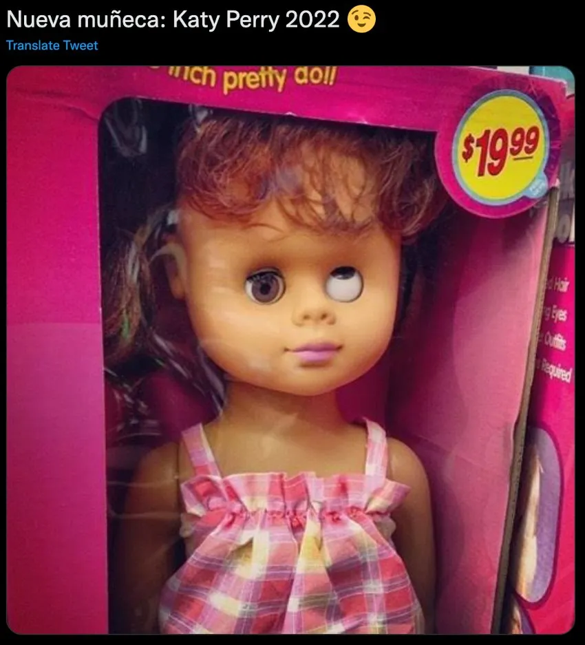 CAPTURA DE PANTALLA Meme sobre el 'accidente' de Katy Perry