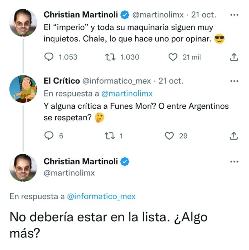 CAPTURA DE PANTALLA Comentario de Martinoli