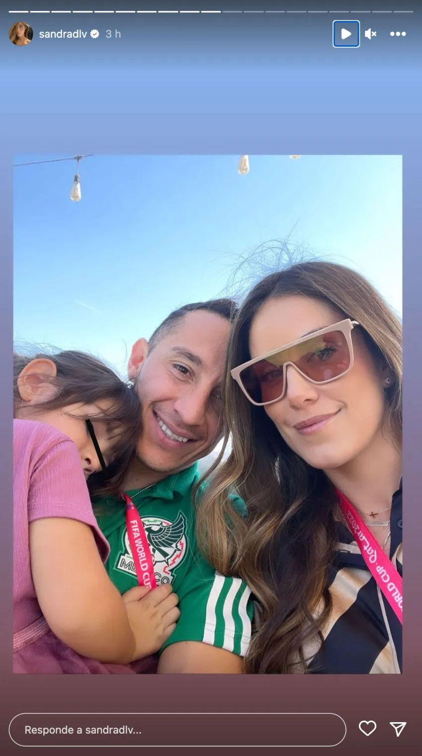 INSTAGRAM: @sandradlv Guardado y su familia en la concentración del Tri