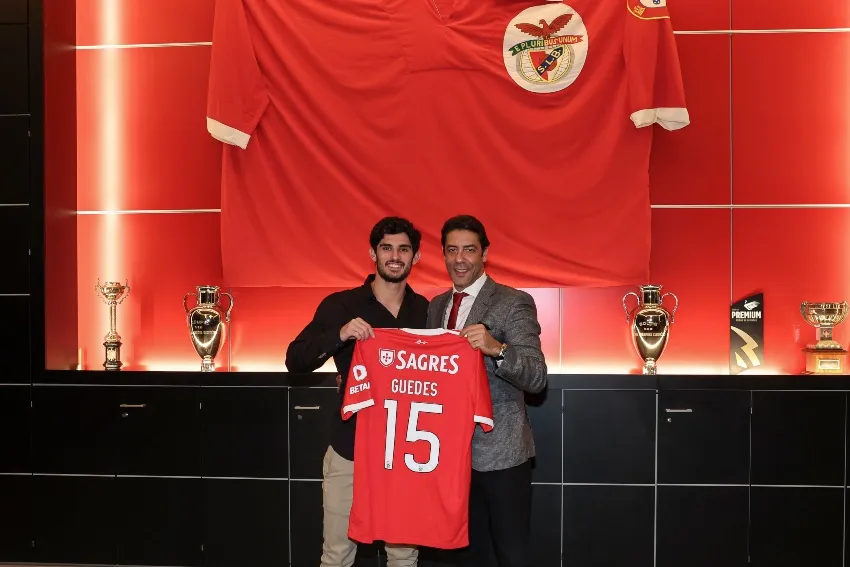 TWITTER: @SLBenfica Guedes en su regreso a Benfica