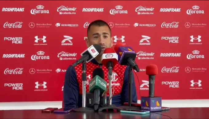 TWITTER: @TolucaFC Jean Meneses en conferencia de prensa