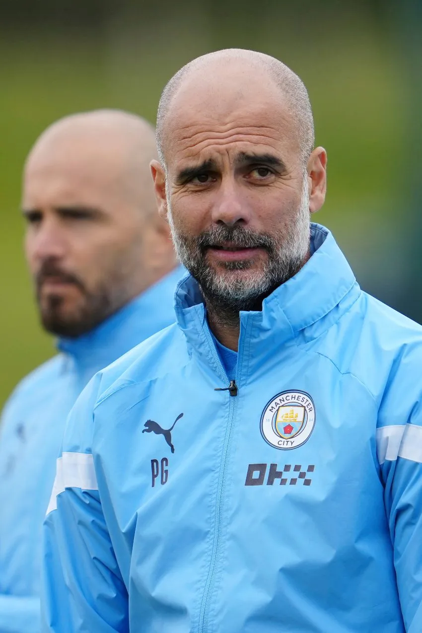 AP Pep Guardiola en un partido del Manchester City