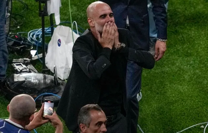 AP Pep Guardiola en la Final de Champions League