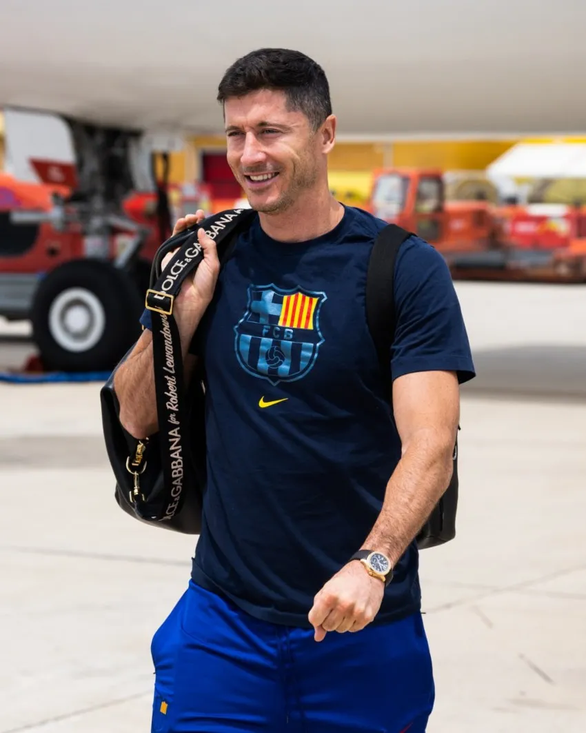 TWITTER: @FCBarcelona_es Lewandowski en un partido del Barcelona