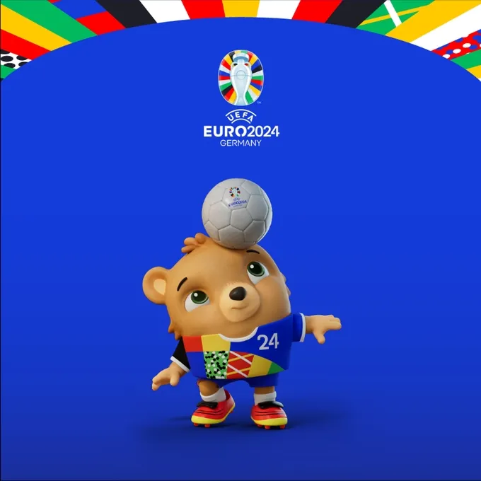TWITTER @EURO2024 El simpático osito de peluche pretende inspirar a niños de toda Europa