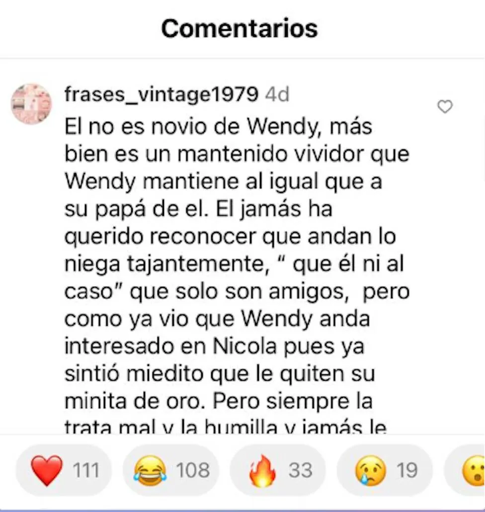 CAPTURA DE PANTALLA Otros lo criticaron porque cuando ha tenido la oportunidad, Marlon ha negado a Wendy