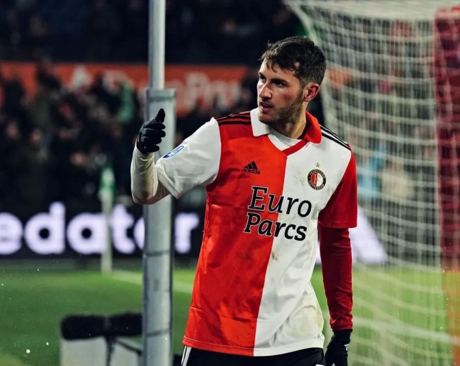 INSTAGRAM: @sant.gimenez Santi Giménez festejando un gol con el Feyenoord