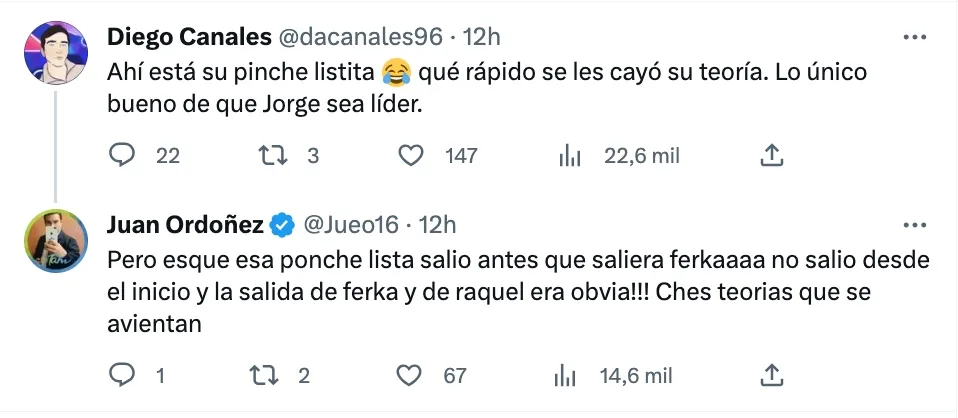 TWITTER Fans del reality celebraron que la lista falló.