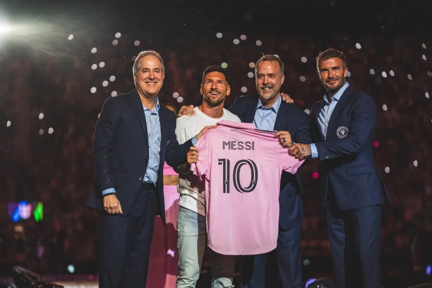 @InterMiamiCF Messi en su presentación con el Inter de Miami