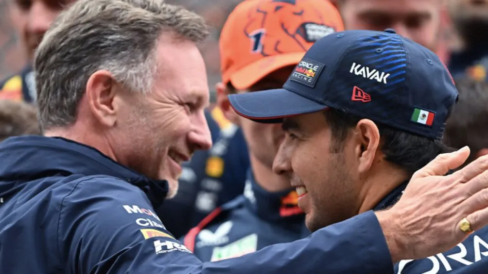 RED BULL Pérez con Christian Horner