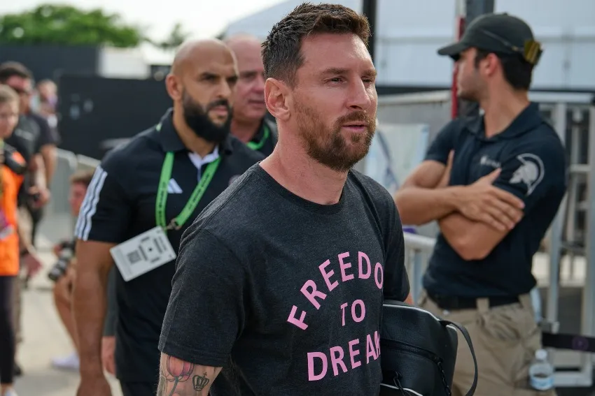 MEXSPORT Messi previo a un juego de Leagues Cup