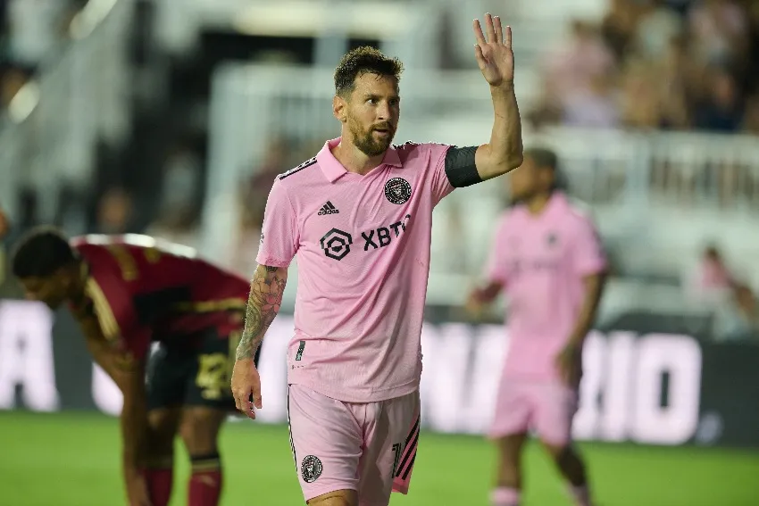 MEXSPORT Messi en celebración de gol con Inter Miami