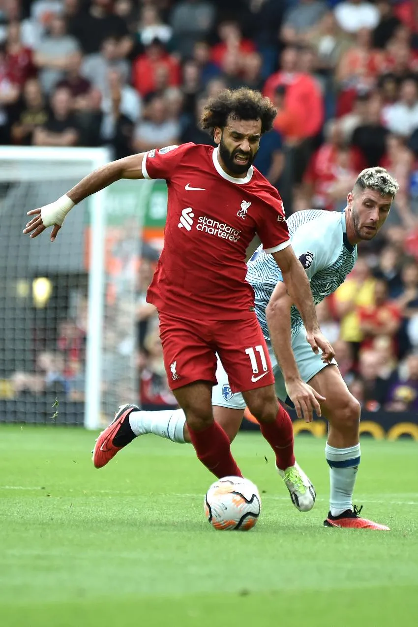AP Salah en un juego del Liverpool