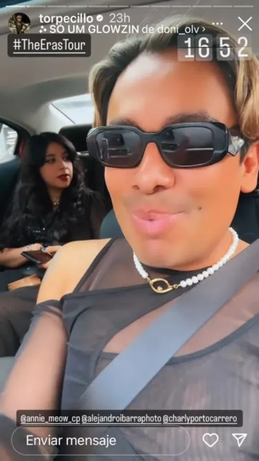 CAPTURA DE PANTALLA: INSTAGRAM Ricardo Peralta camino al concierto