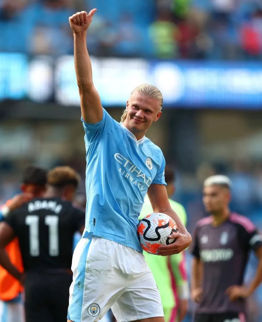 @erling.haaland Haaland en celebración de gol con el City
