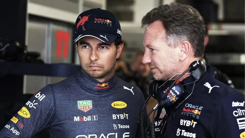 AP Sergio Pérez junto a Christian Horner