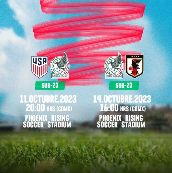 TWITTER @miseleccionmx El Sub 23 enfrentará a USA y Japón