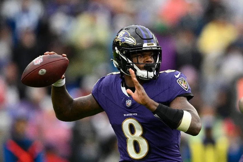 AP Lamar Jackson en un juego de Ravens