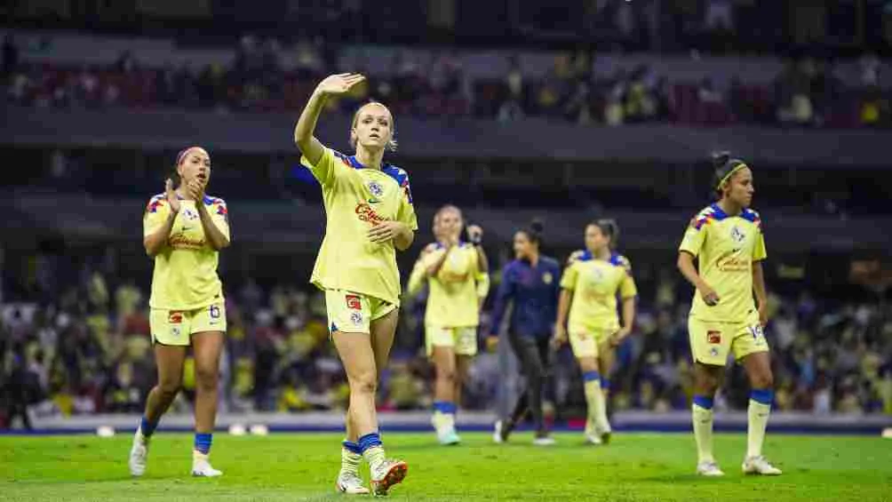 MEXSPORT Jugadoras de América tras el triunfo ante Chivas