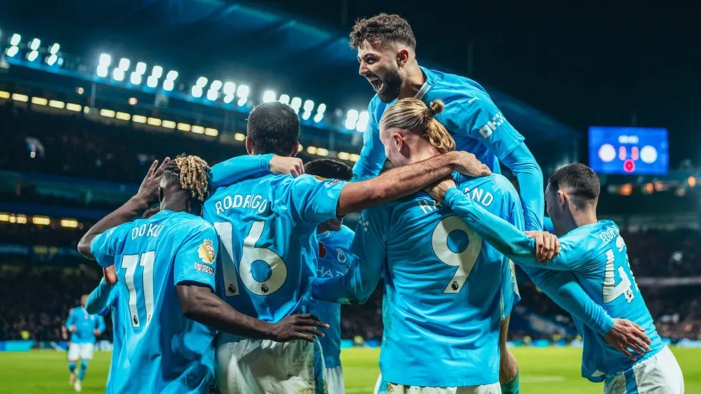 @ManCity Los Citizens festejan un gol en la Premier 23-24