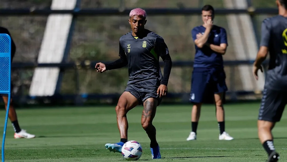 @UDLP_Oficial Julián, en un entrenamiento con Las Palmas