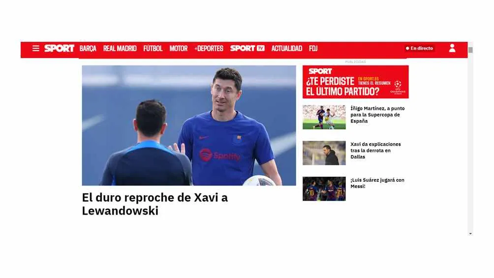 CAPTURA DE PANTALLA Diarios catalanes tienen información breve