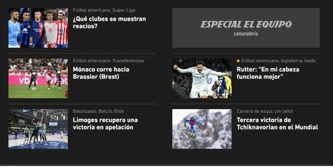 CAPTURA DE PANTALLA L'Equipe no compartió notas del juego