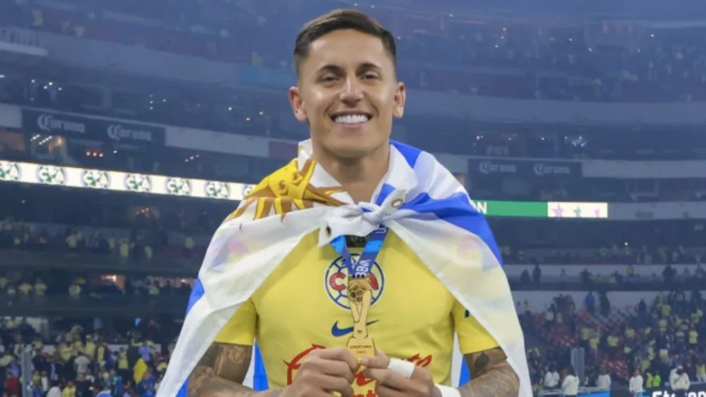 MEXSPORT El uruguayo celebra el campeonato azulcrema