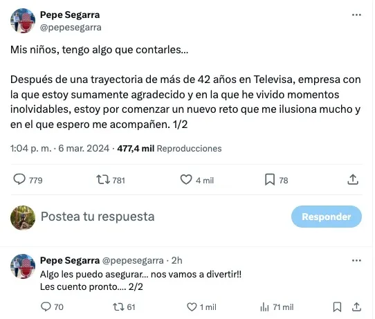 CAPTURA Así fue el mensaje de Segarra