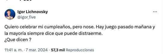 CAPTURA Así fue el mensaje de Lichnovsky