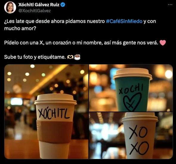 IG: @XochitlGalvez Xóchitl alienta a sus seguidores para que den a conocer más su nombre.