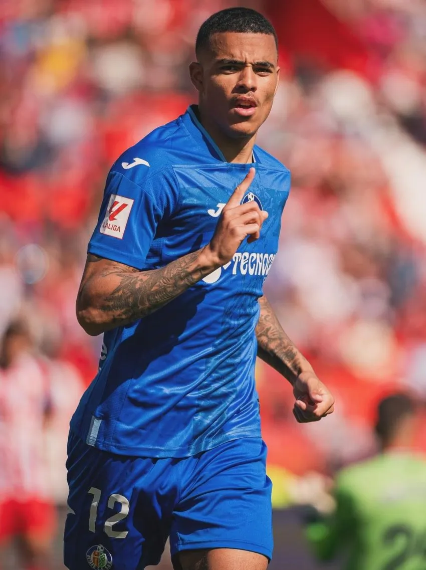 @masongreenwood Mason Greenwood en celebración de gol con Getafe