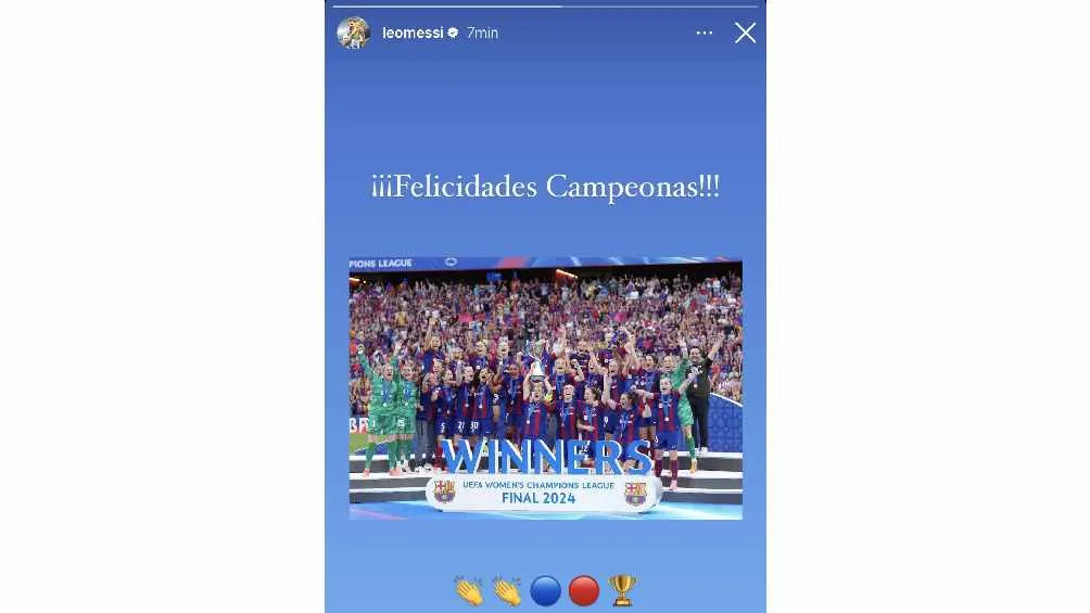 CAPTURA DE PANTALLA Felicitó a Barcelona