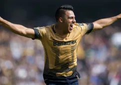 Cortés tras anotar con Pumas