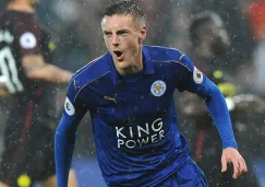 Jamie Vardy festeja tras marcar un gol contra el Manchester City