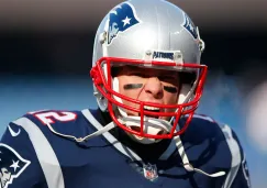 Tom Brady grita durante un partido de Patriots