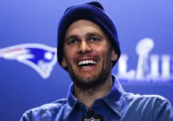 Tom Brady durante una conferencia de prensa