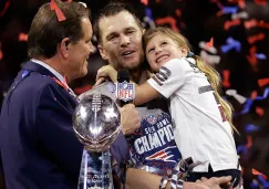 Brady es entrevistado junto a su hija tras ganar el Super Bowl LIII