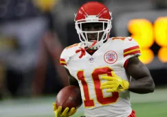 Tyreek Hill durante un partido con los Chiefs