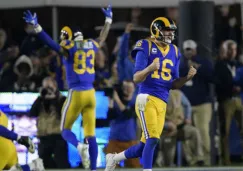 Jared Goff celebra la anotación de Anderson contra Dallas 