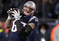 Rob Gronkowski realiza una recepción con los Patriots