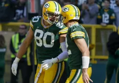 Graham celebra su touchdown con Aaron Rodgers 