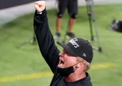 Video: Jon Gruden celebró en grande la victoria de sus Raiders 