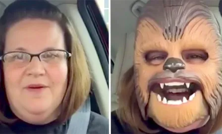 Video de mujer con máscara de Chewbacca se vuelve viral