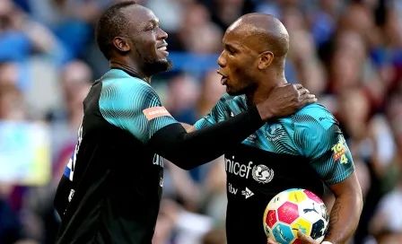 Usain Bolt y Didier Drogba compartieron la cancha en un partido benéfico