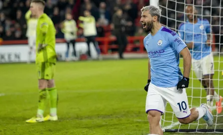 Kun Agüero le dio la victoria al Manchester City en su visita al Sheffield United