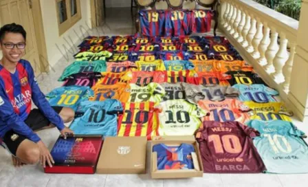 Indonesio presumió colección de 200 playeras de Messi