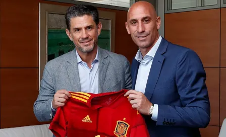 Luis Rubiales recibió a Alejandro Irarragorri como el nuevo presidente del Real Sporting de Gijón